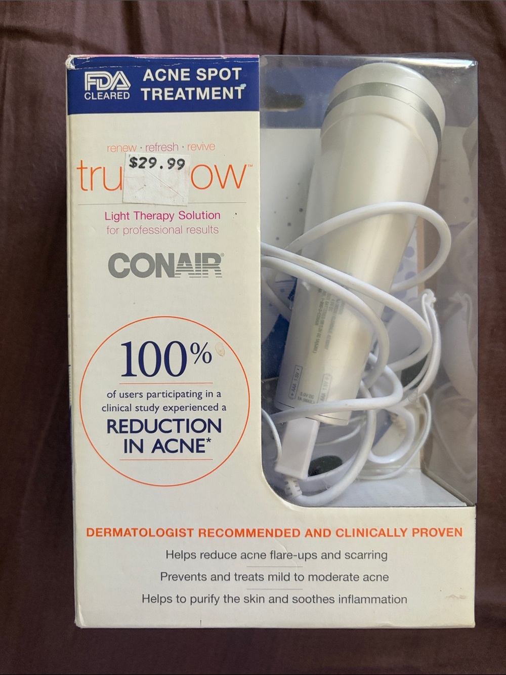 Conair TruGlow Light Therapy Acne Spot Treatment - White